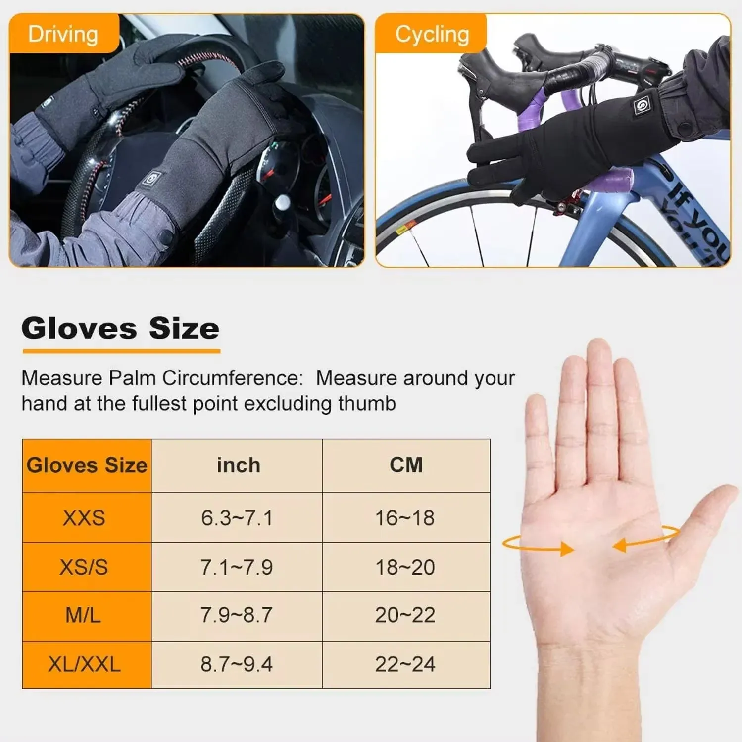 Rechargeable Heated Glove Liners for Men Women Thin Winter Gloves Hand Warmers