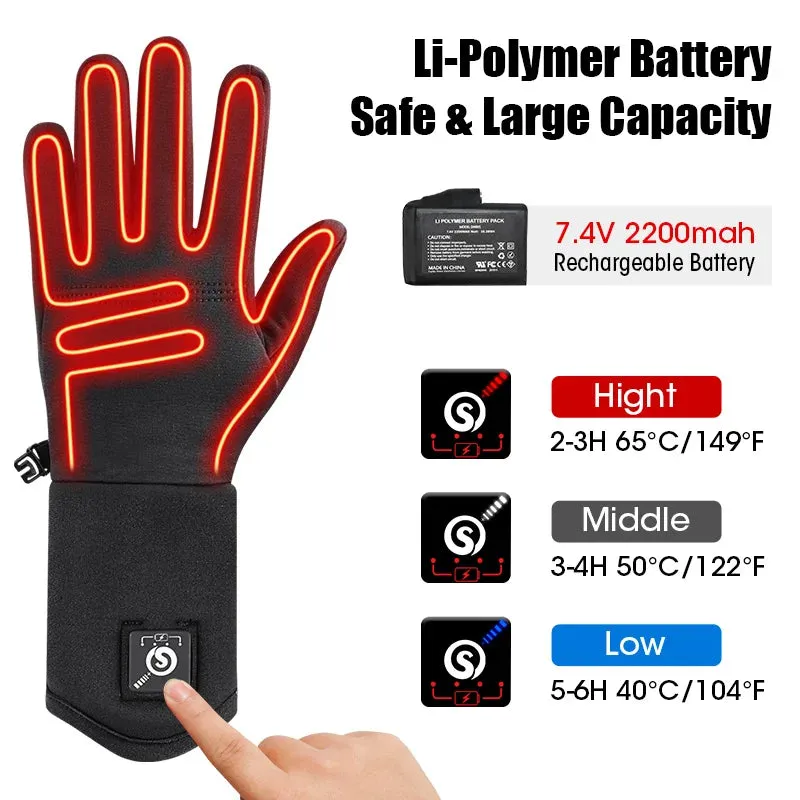 Rechargeable Heated Glove Liners for Men Women Thin Winter Gloves Hand Warmers