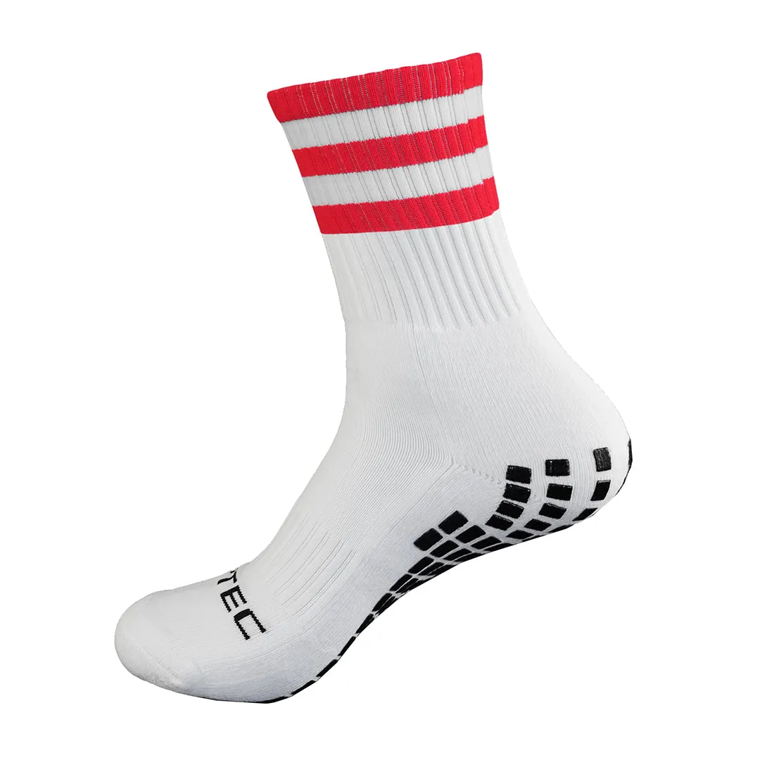 Red and White Grip Socks