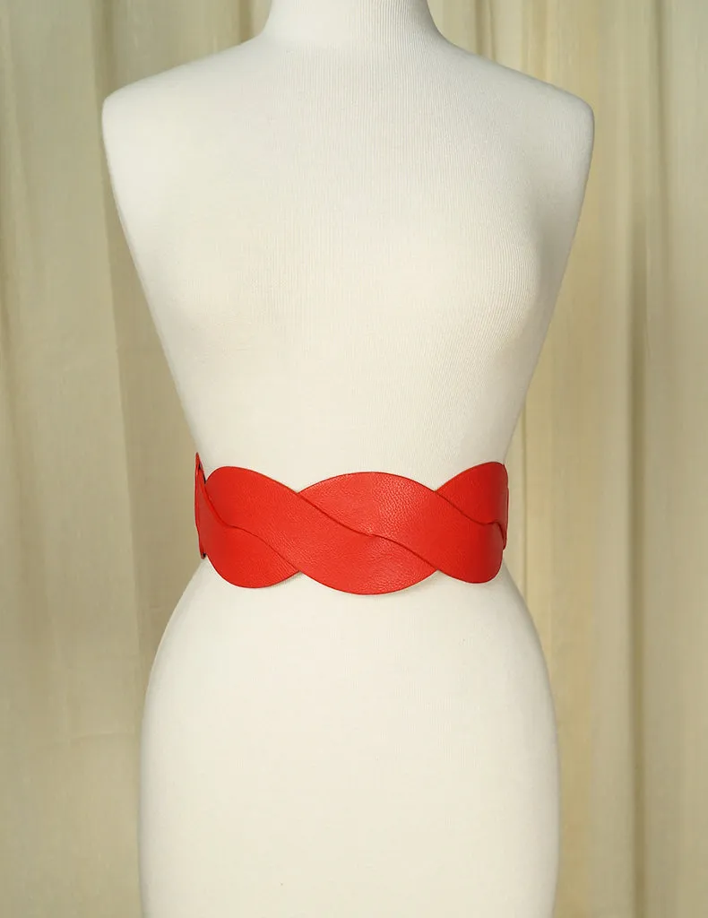 Red Swirl Cinch Belt