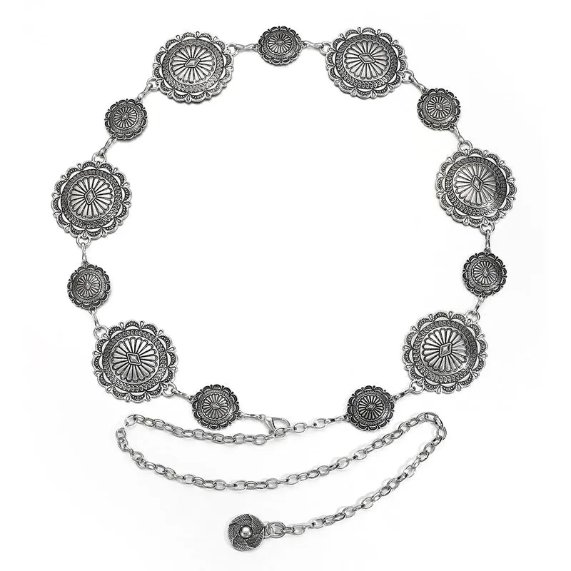 Retro Bohemian Zinc Alloy Round Waist Chain