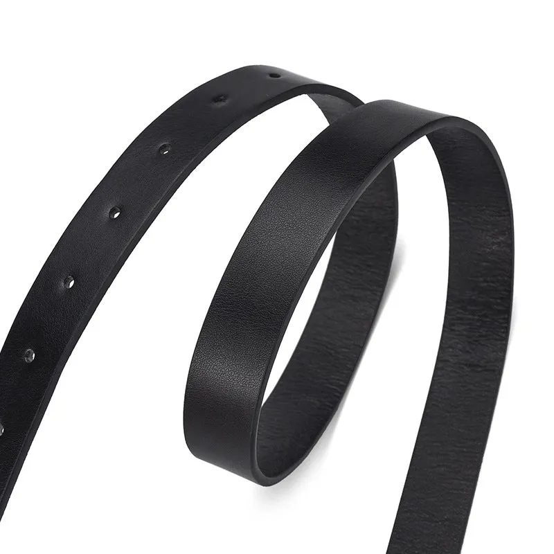 Retro Simple Style Solid Color Pu Leather Alloy Women's Leather Belts