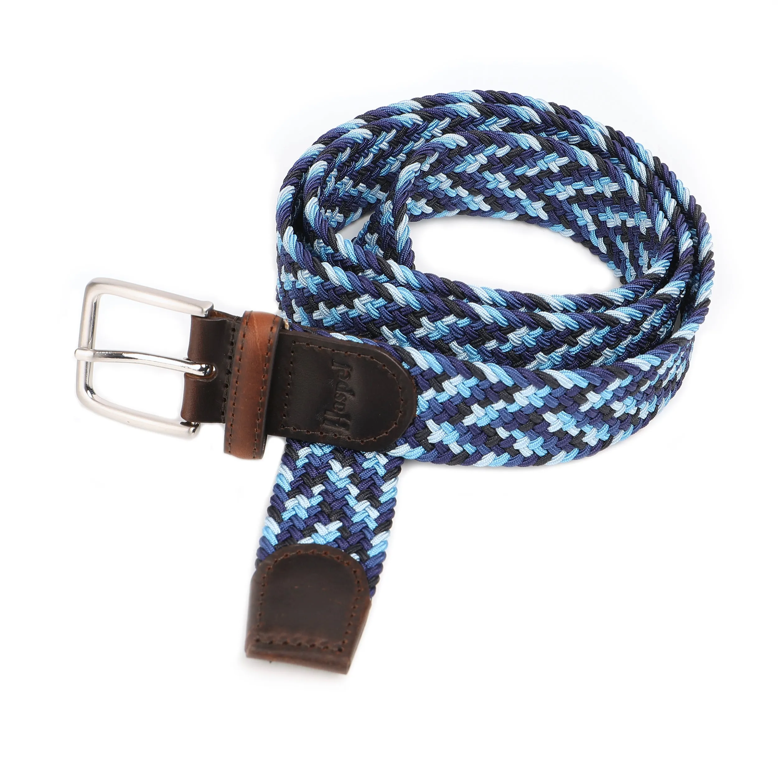 Royal Blue Multi Color Elastic Braided Belt