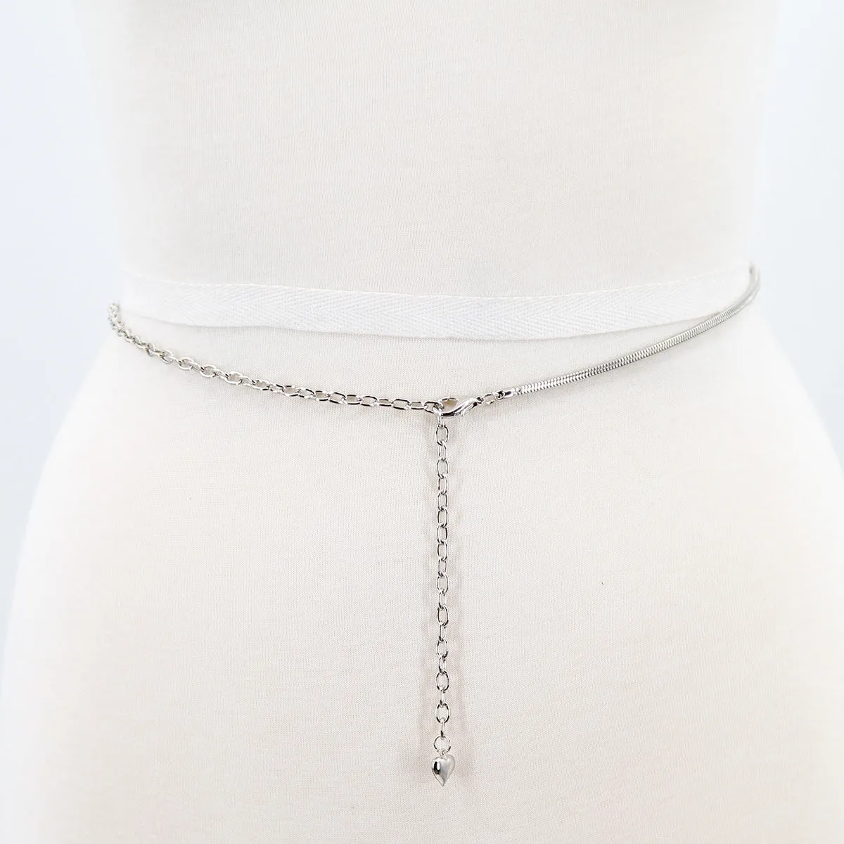 Silver Metal Cable Chain Belt