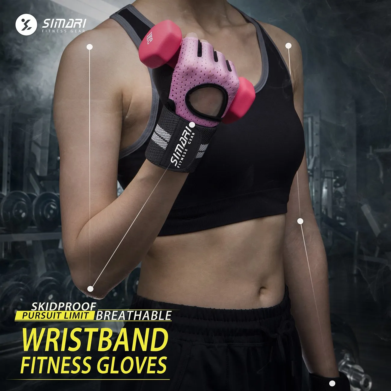 SIMARI Workout Gloves for Women Men,Training Gloves with Wrist Support for Fitness Exercise Weight Lifting Gym Crossfit,Made of Microfiber and Lycra