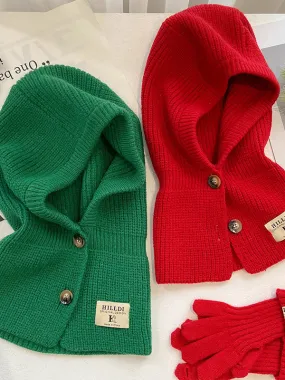 Simple Buttoned Keep Warm Solid Color Hats&Caps