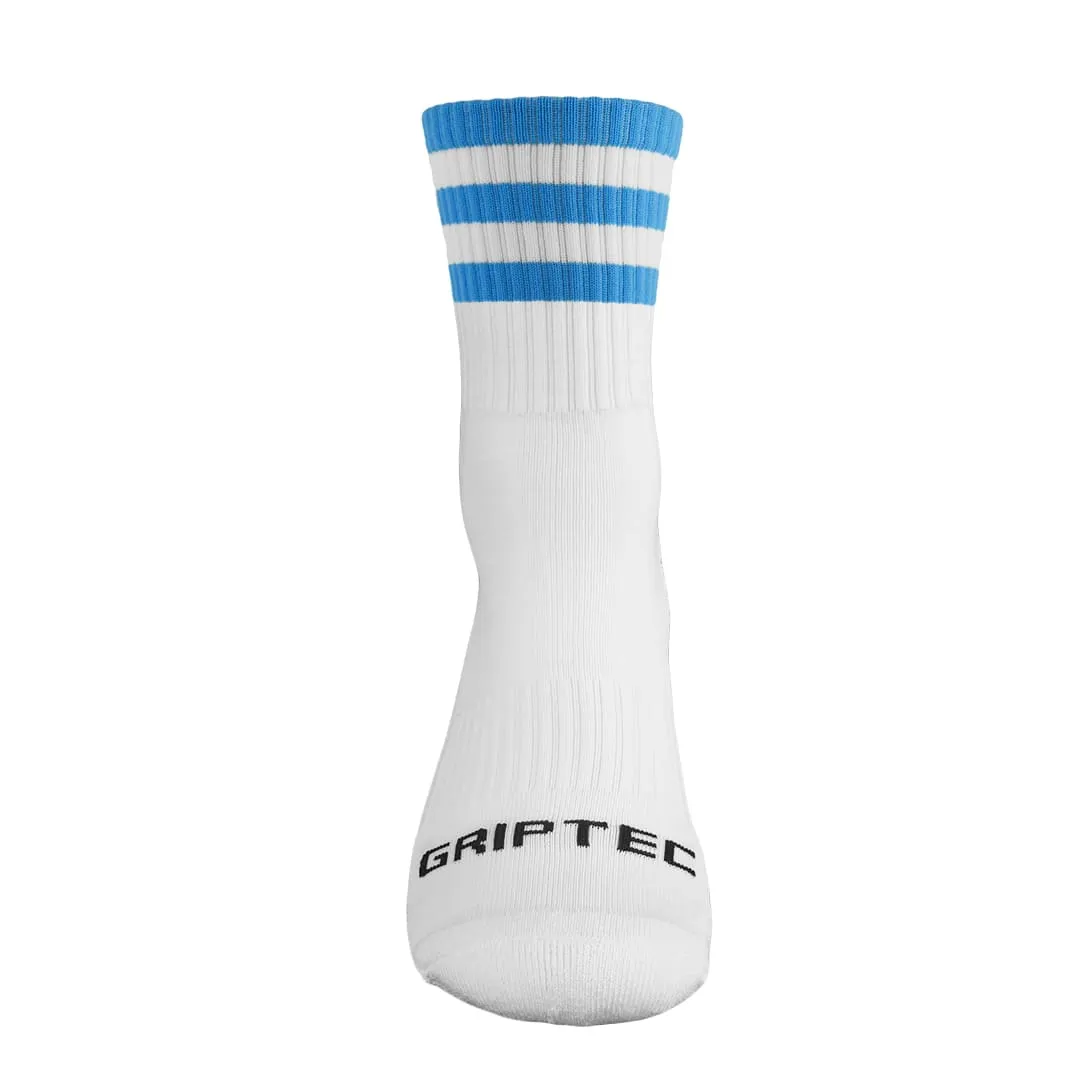 Sky Blue and White Grip Socks