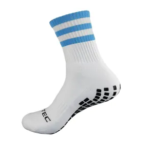 Sky Blue and White Grip Socks