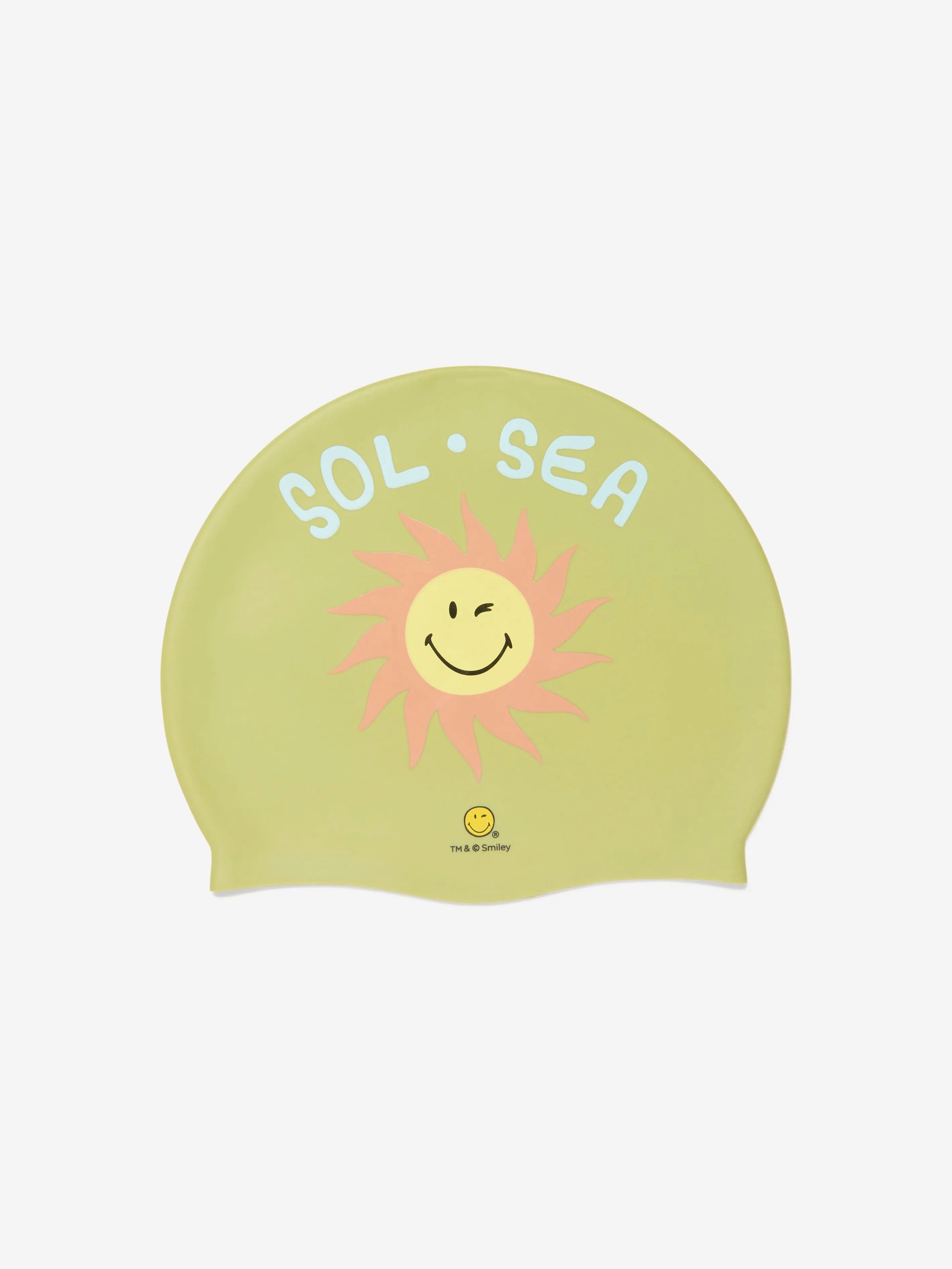 Sunnylife Kids Smiley World Swimming Cap in Green