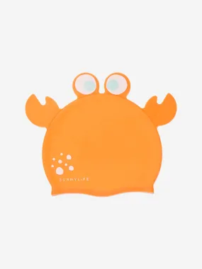 Sunnylife Kids Sonny The Sea Creature Shaped Swimming Cap in Orange