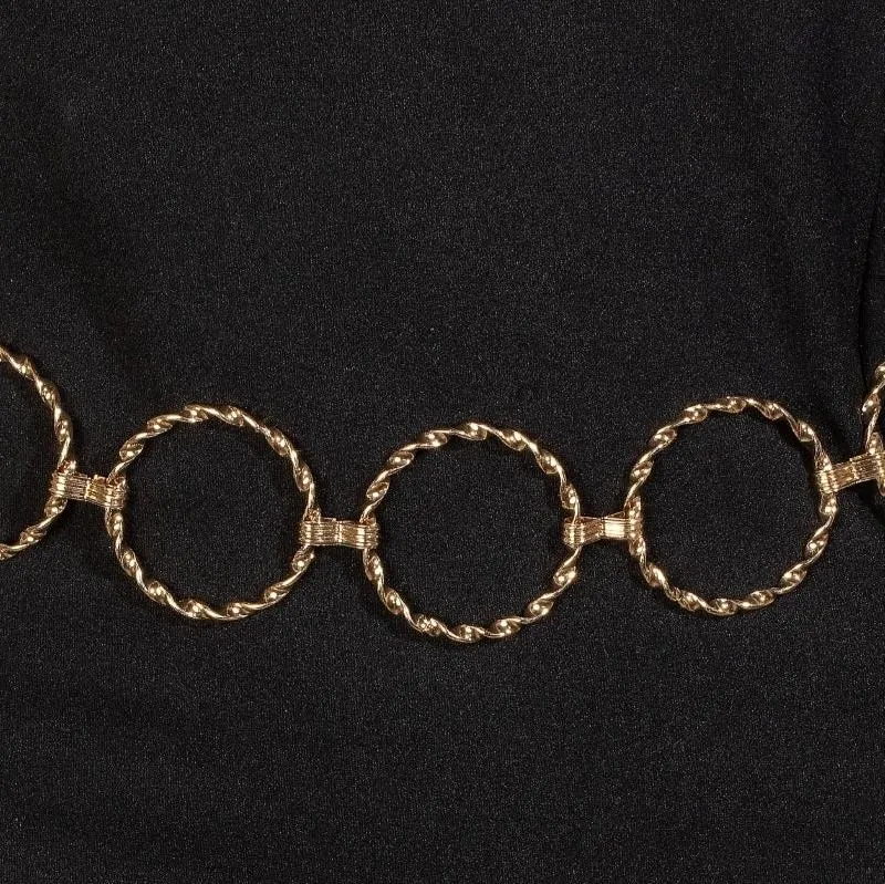 Twisted Hoop Chain Belt - Gold