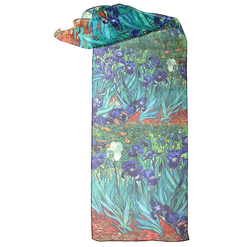 Van Gogh Irises Chiffon Scarf