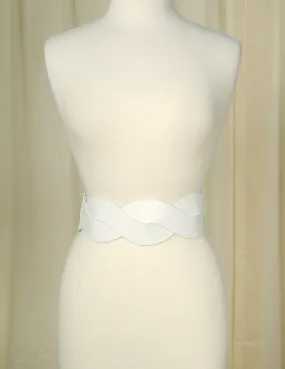 White Swirl Cinch Belt