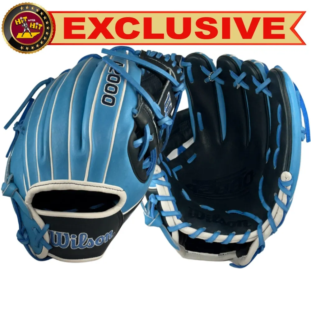 Wilson Custom A2000 1786 11.5" Infield Glove: Sky Blue and Navy