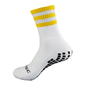 Yellow and White Grip Socks